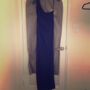 BCBG Mazazria black dress with high slit